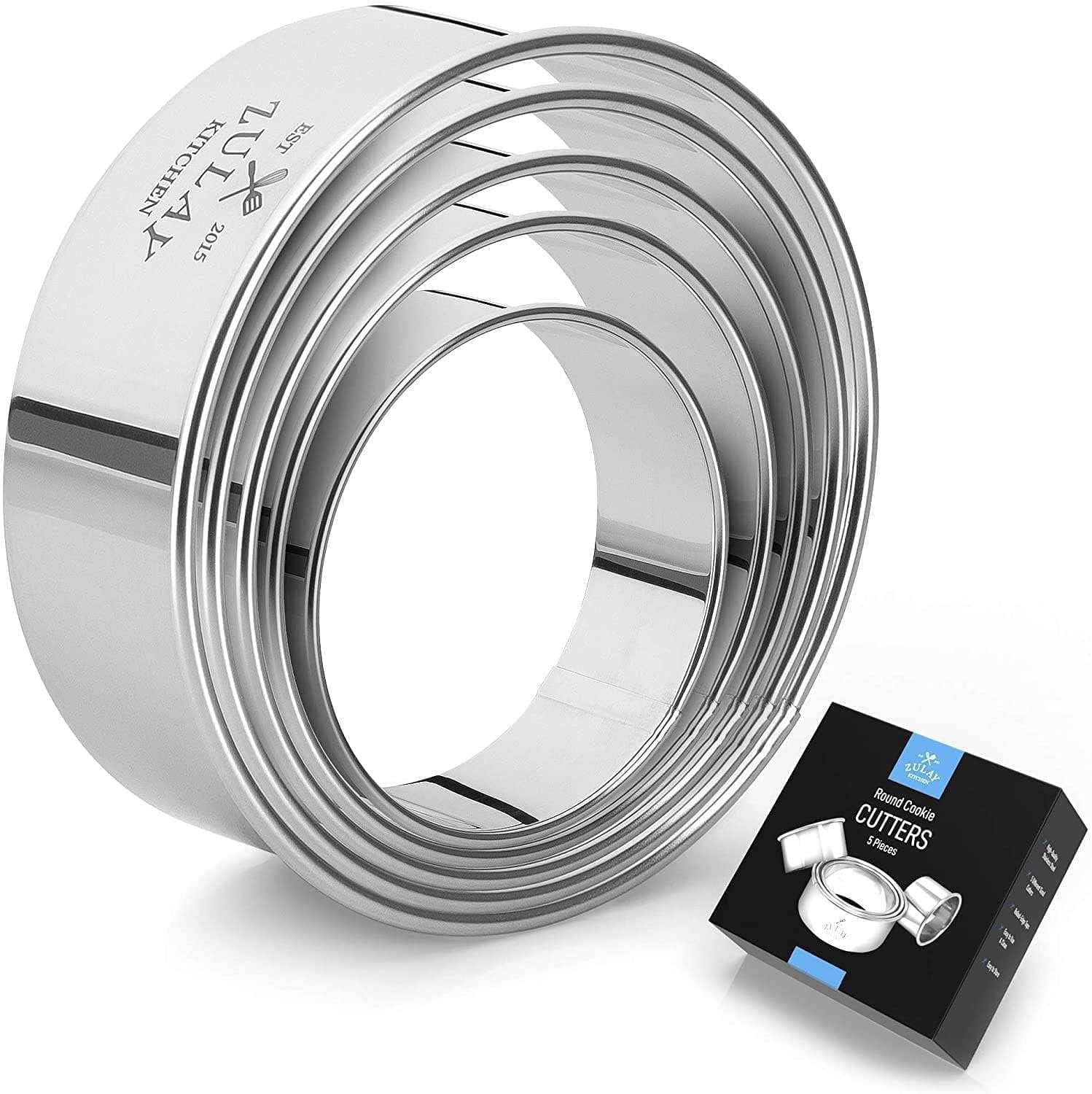 5 Piece Round Cookie Cutter Set - The Baker's Life