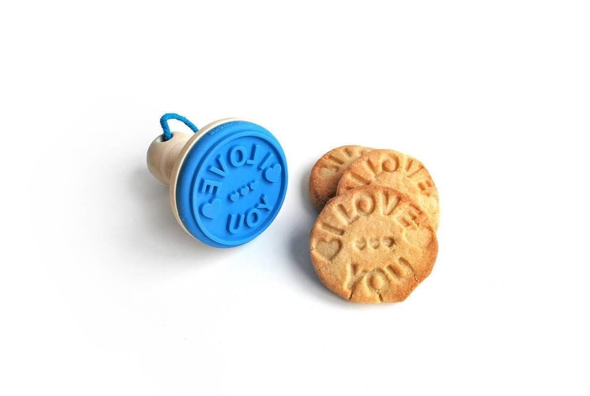 Blue - I Love You Cookie Stamp - The Baker's Life