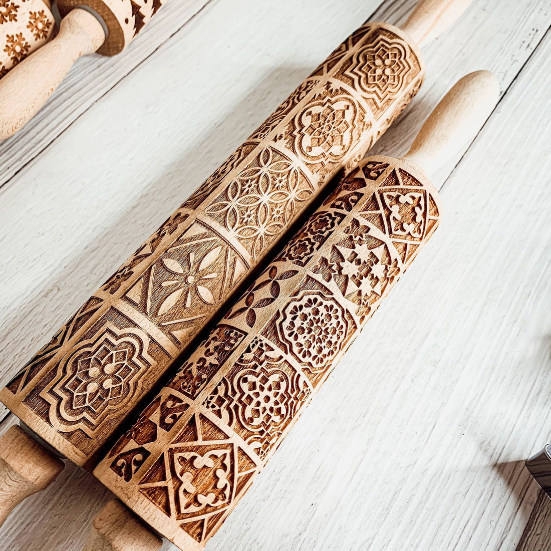 Boho Square Cookie Rolling Pin - The Baker's Life