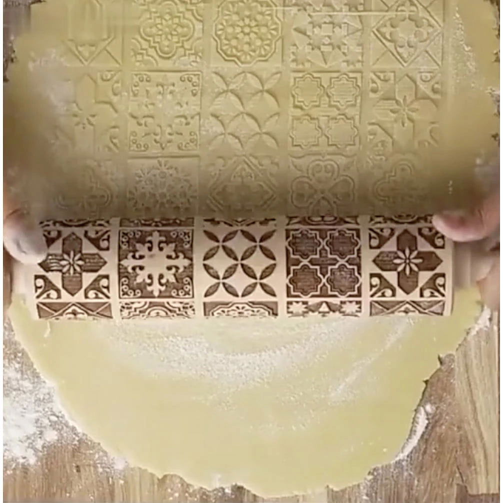 Boho Square Cookie Rolling Pin - The Baker's Life