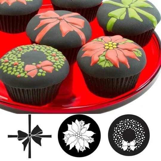 Cupcake and Cookie Texture Tops - Christmas - The Baker's Life