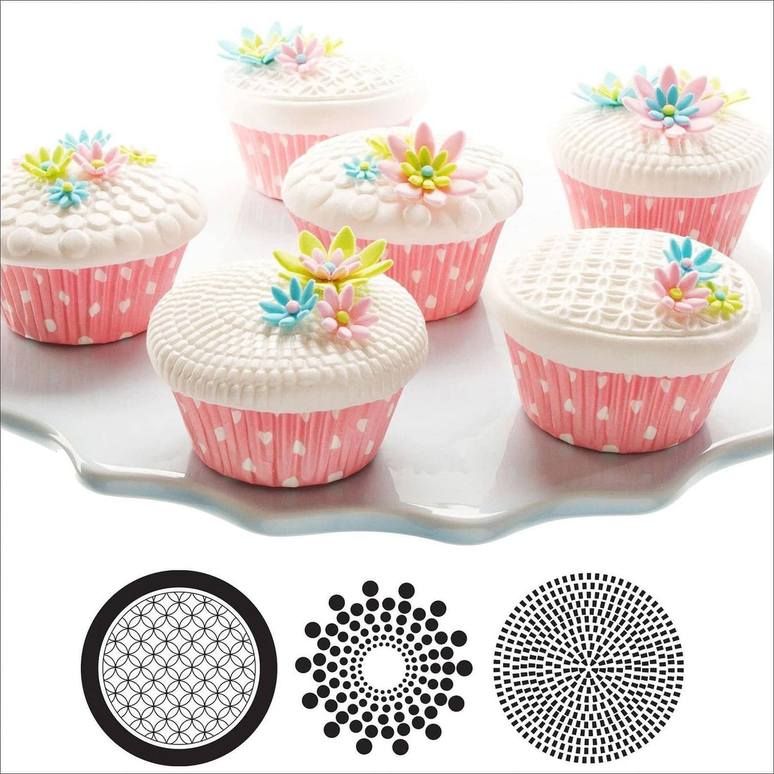 Cupcake and Cookie Texture Tops - Geometric - The Baker's Life