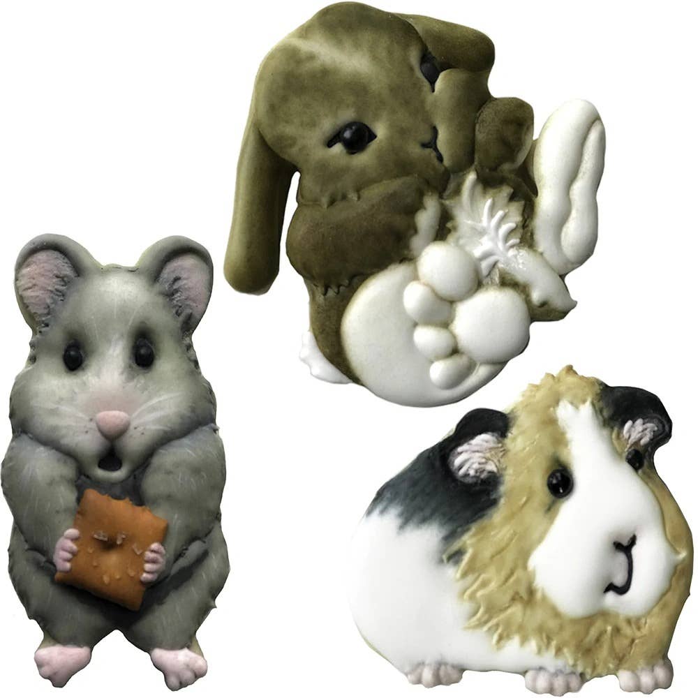 Palm Pets Bunny, Guinea Pig, and Hamster Cookie Cutter Set - The Baker's Life